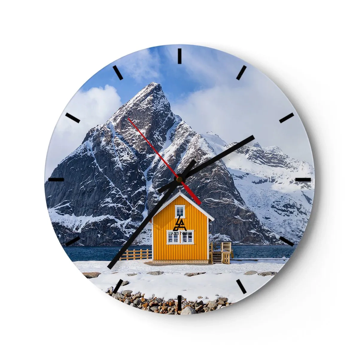 Ceas de perete - Ceas pe sticlă - Vacanță scandinavă - 40x40 cm