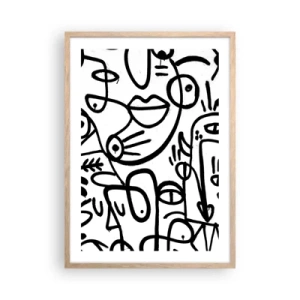 Poster în ramă de stejar deschis - Chipuri și miraje - 50x70 cm