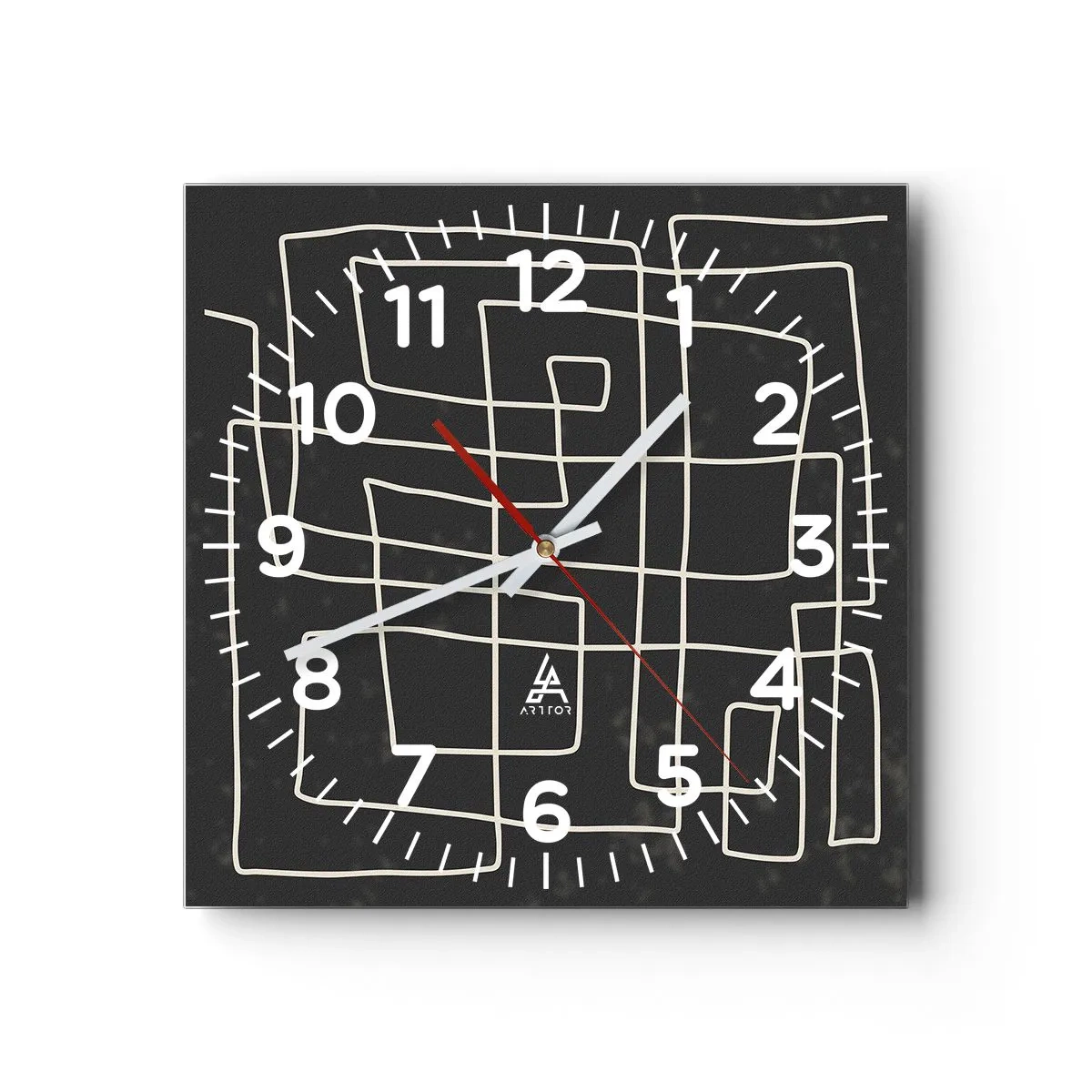 Ceas de perete - Ceas pe sticlă - Nu atât de simplu - 40x40 cm