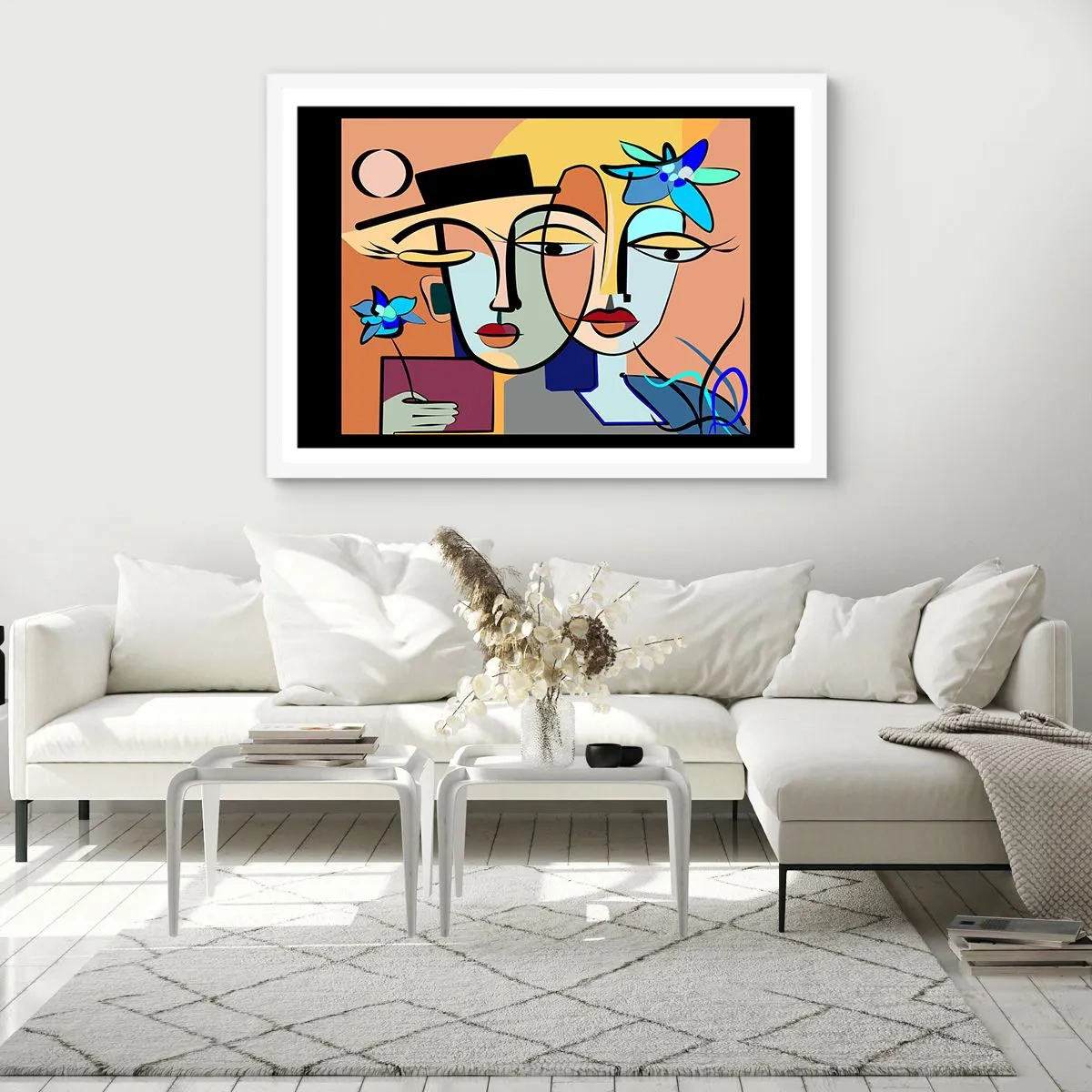 Poster în ramă albă - Întâlnire cu Picasso - 40x30 cm