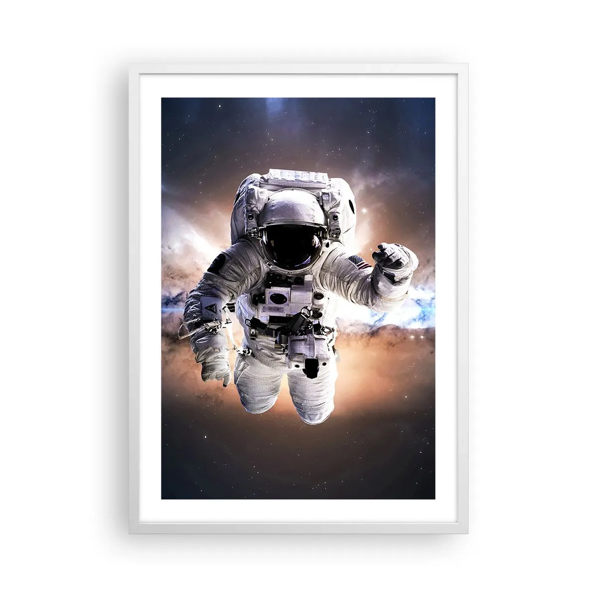 Poster în ramă albă - Salutări din spațiul cosmic - 50x70 cm