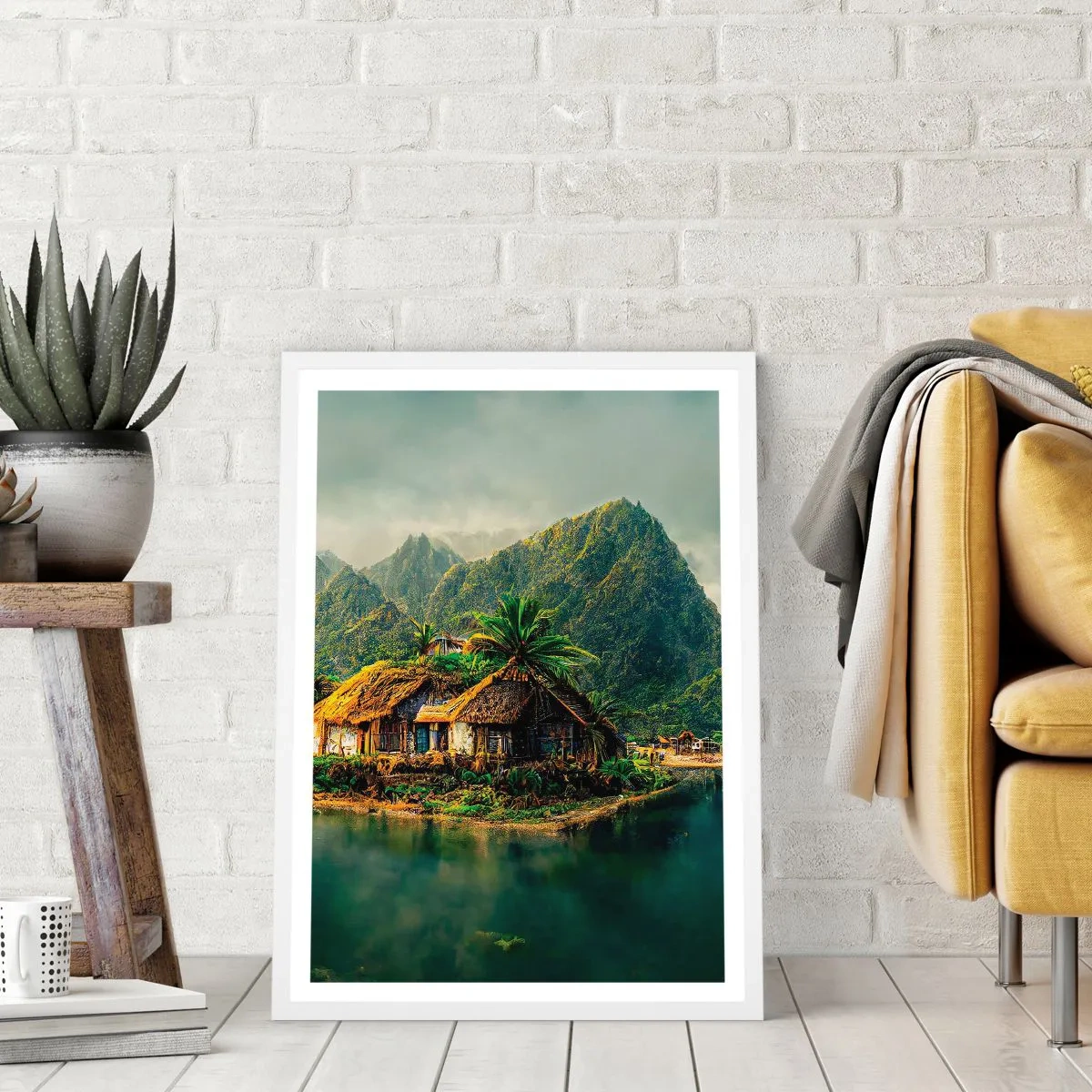Poster în ramă albă - Paradisul tropical - 61x91 cm