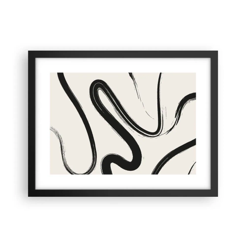 Poster în ramă neagră - Capriciu în alb și negru - 40x30 cm