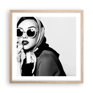 Poster în ramă de stejar deschis - Salutări din anii `60. - 50x50 cm