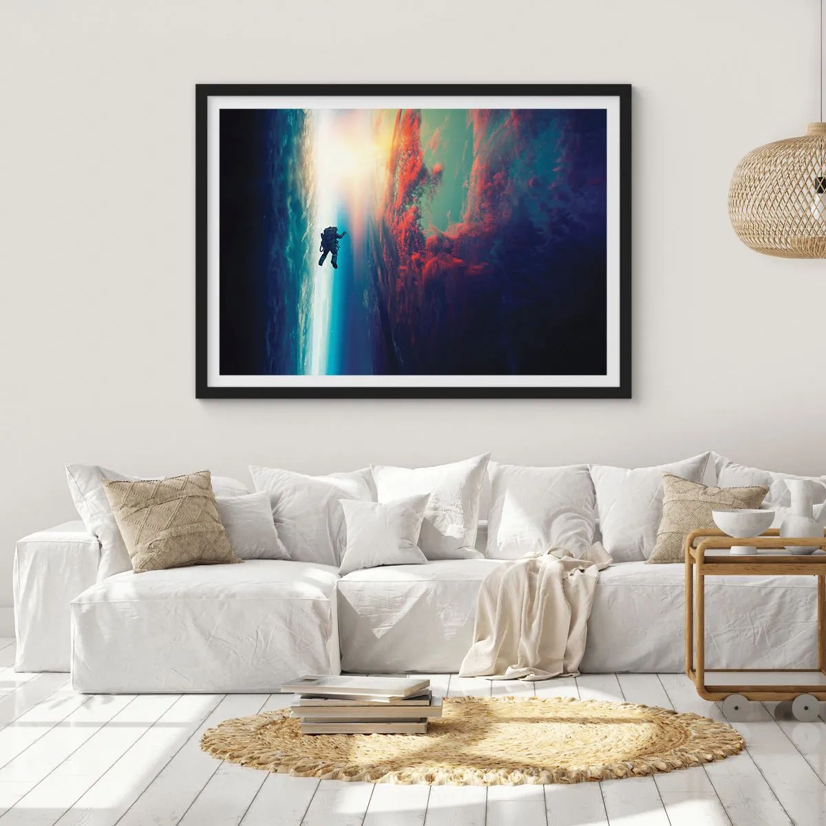 Poster în ramă neagră - Provocând universul - 40x30 cm