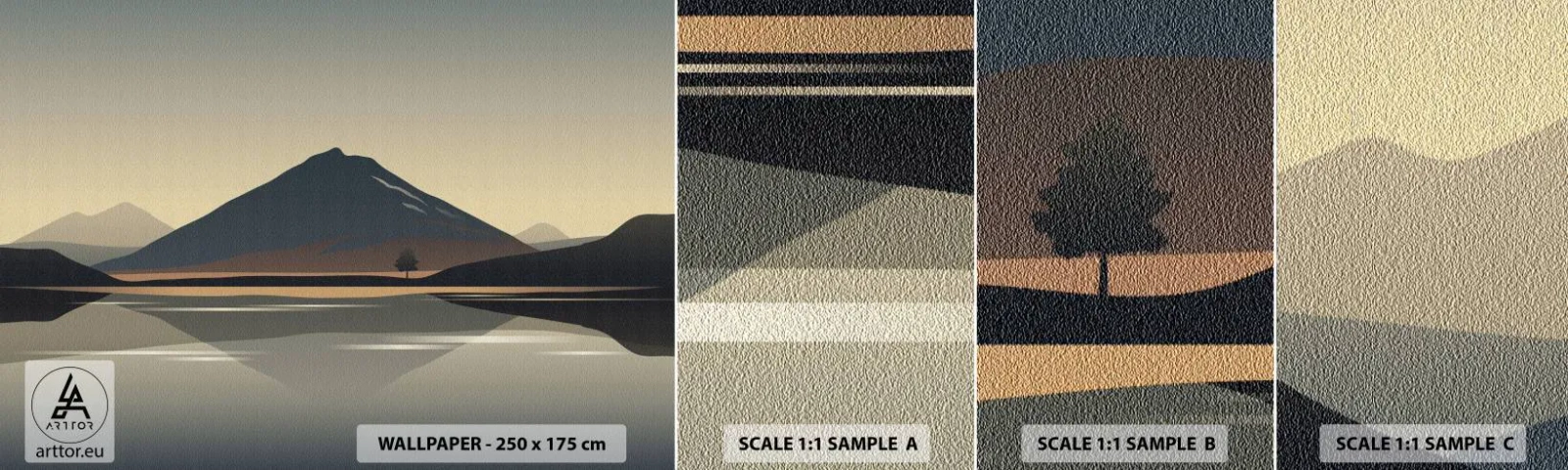 Mostră tapet autocolant Deluxe Sticker - În oglindă - Aisberg, Bucată, Peisaj - 100x30 cm