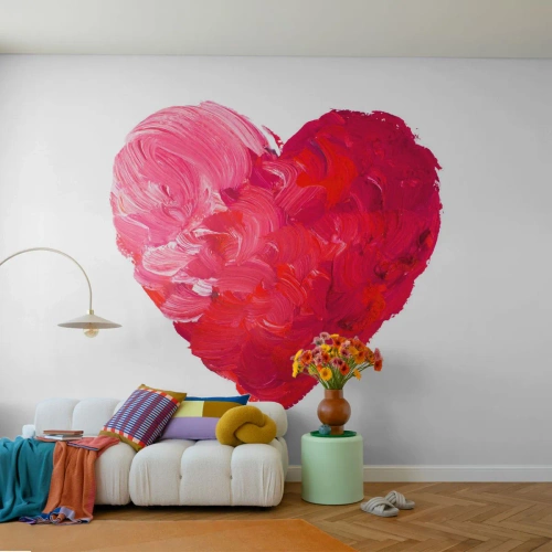 Tapet Premium Sand - All you need is love - Abstracția, Inima rosie, Simbol al iubirii - 350x256 cm