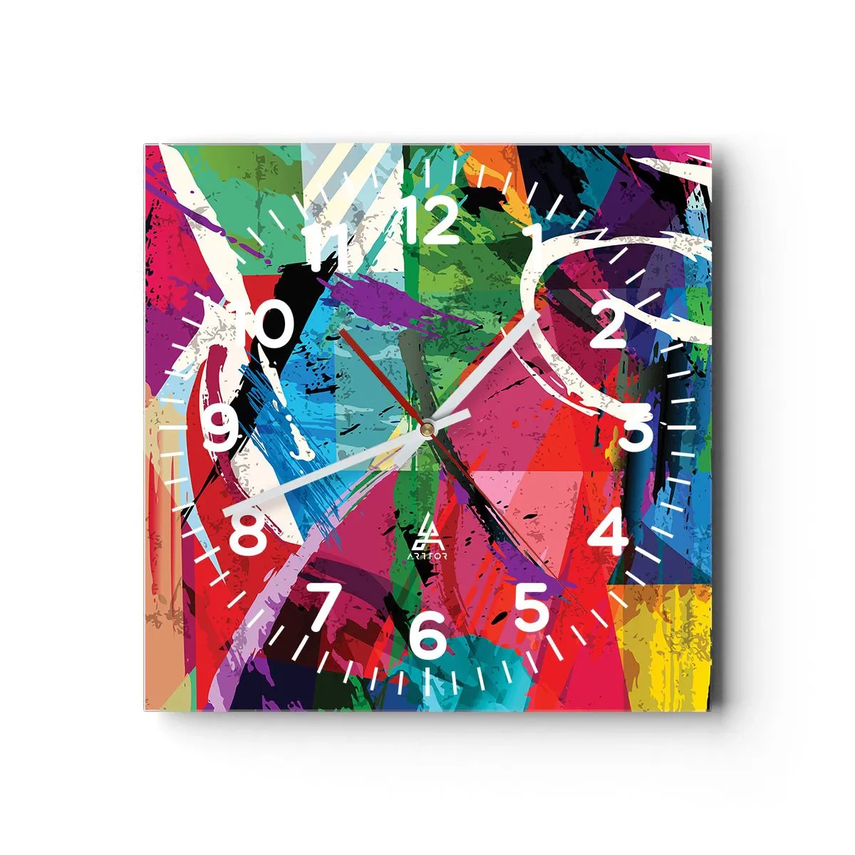 Ceas de perete - Ceas pe sticlă - Rapid, vioi și plin de viață - 30x30 cm
