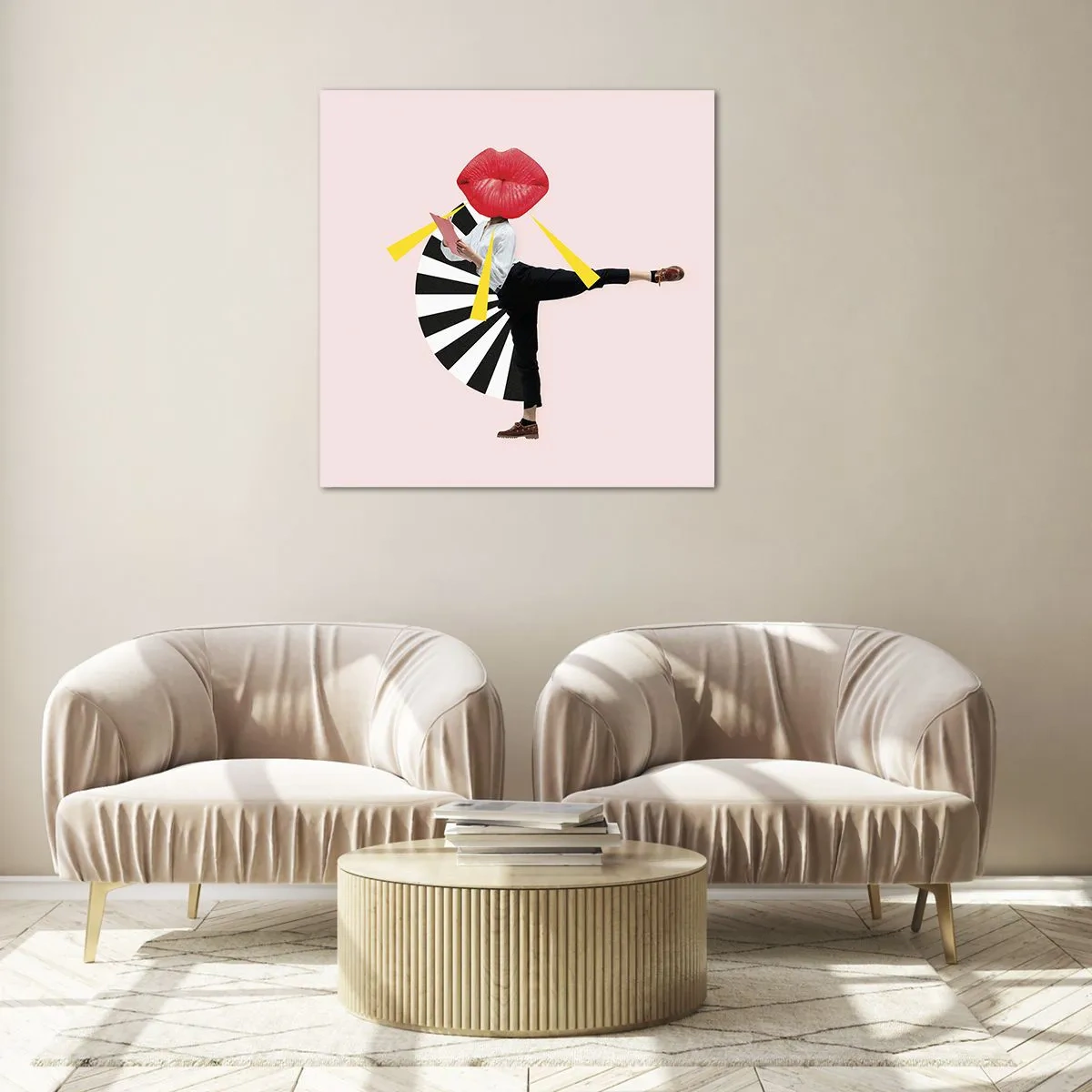 Tablou pe sticlă - Artă pop suprarealistă - 60x60 cm