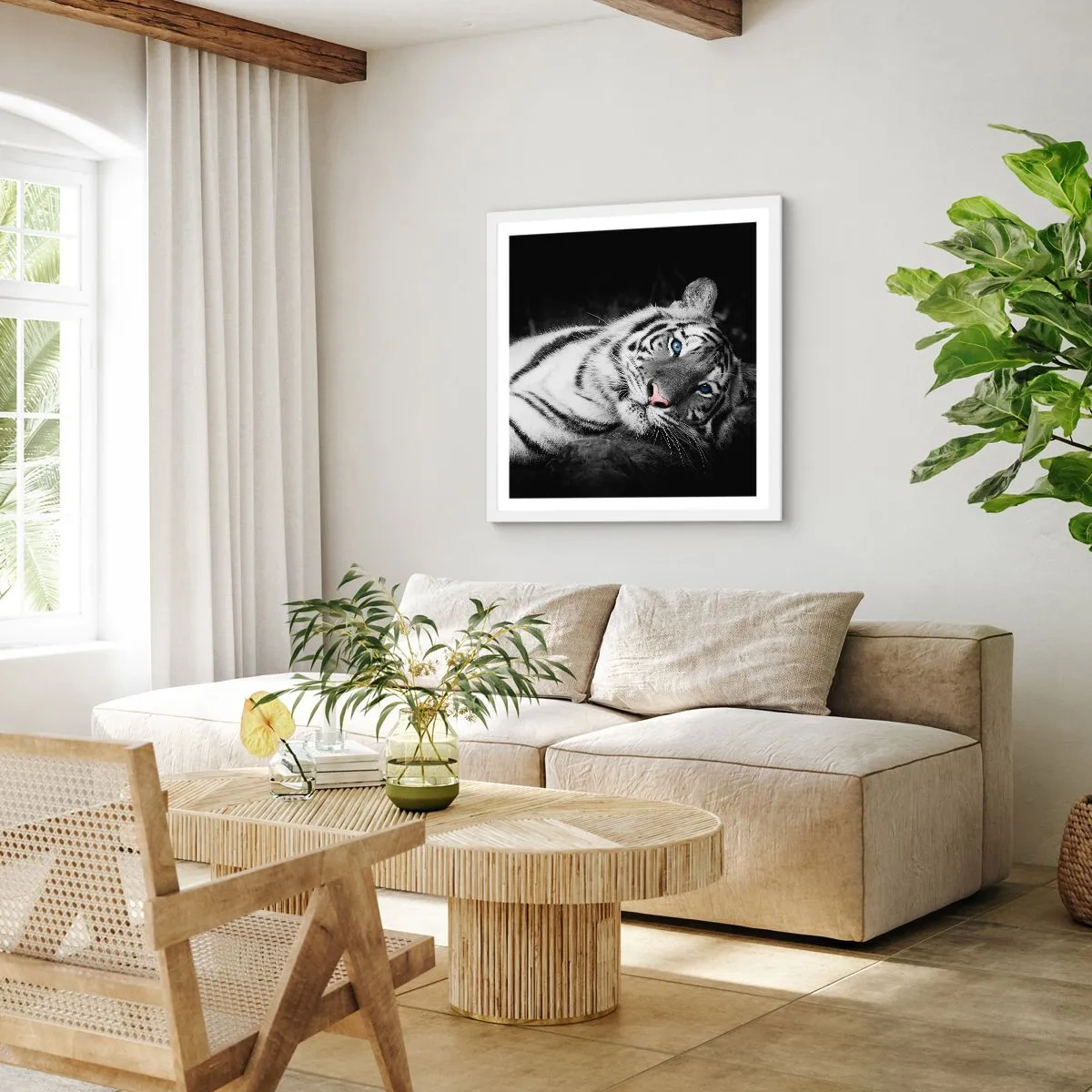 Poster în ramă albă - Sălbăticie și pace - 30x30 cm