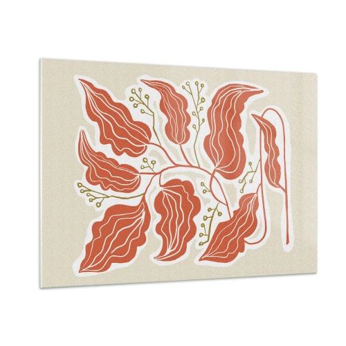 Tablou pe sticlă - Folk și coral - 100x70 cm