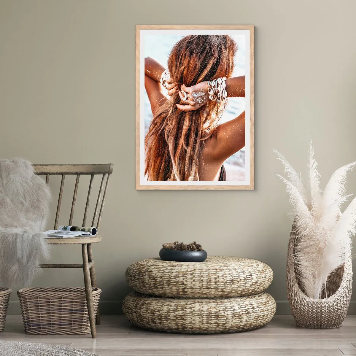 Poster în ramă de stejar deschis - Sora apei și a soarelui - 70x100 cm