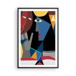 Poster în ramă neagră - Discuția cubiștilor - 61x91 cm