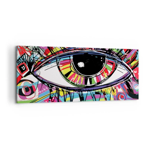 Tablou pe pânză - Un ochi colorat - un suflet colorat - 120x50 cm