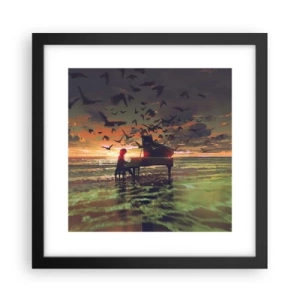 Poster în ramă neagră - Concert pentru pian și valuri - 30x30 cm