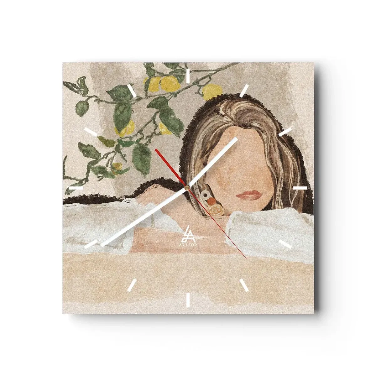 Ceas de perete - Ceas pe sticlă - Frumusețea sudului - 40x40 cm