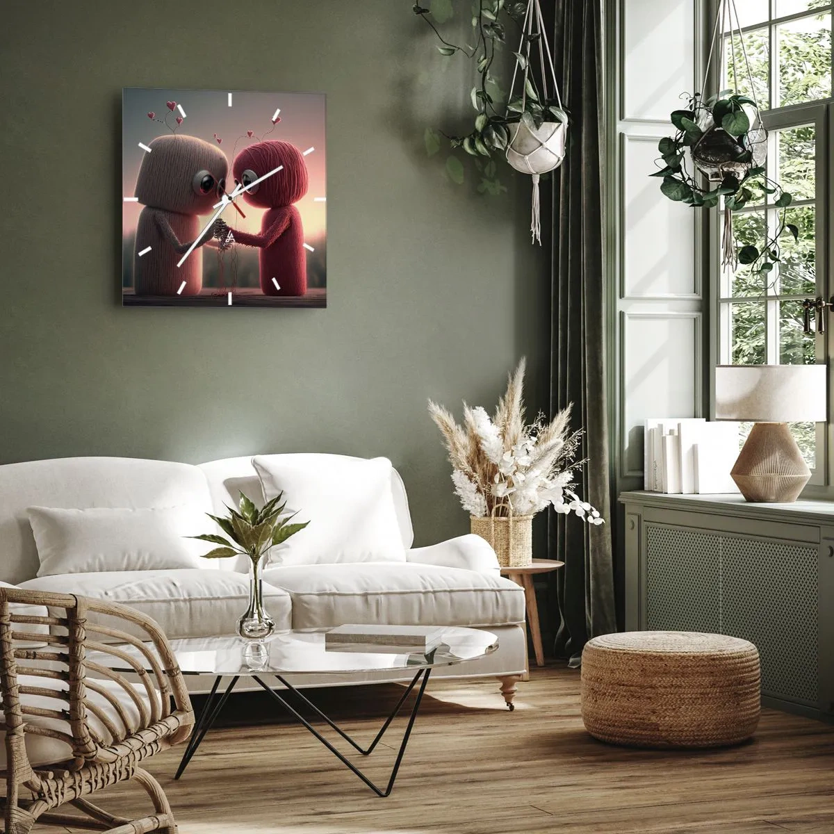 Ceas de perete - Ceas pe sticlă - Toată lumea are voie să iubească - 40x40 cm