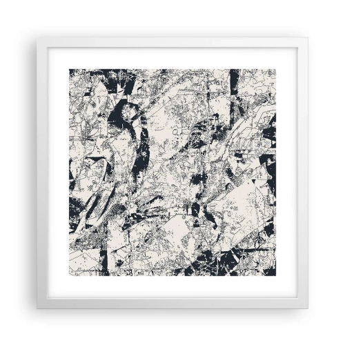 Poster în ramă albă - Întrepătrunderea contrariilor - 40x40 cm