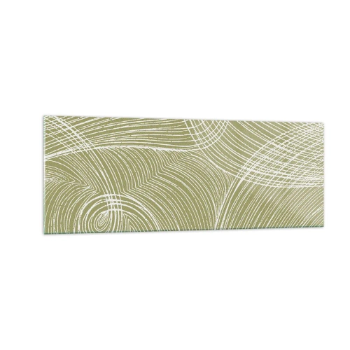 Tablou pe sticlă - Abstracție complicată în alb - 140x50 cm