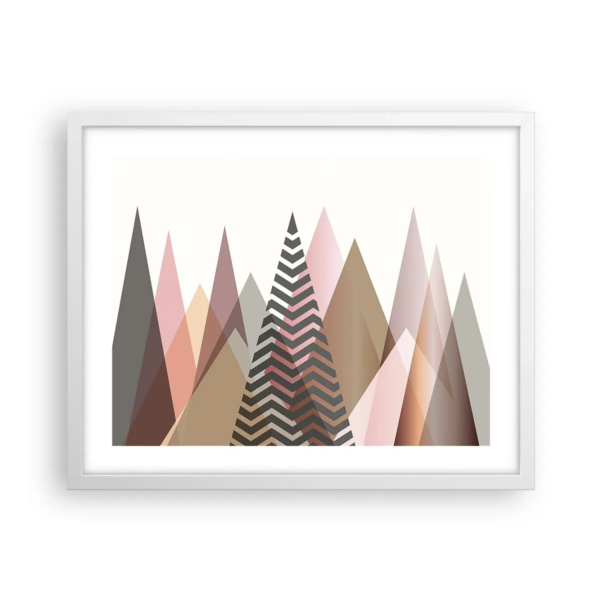 Poster în ramă albă - Construcție piramidală - 50x40 cm