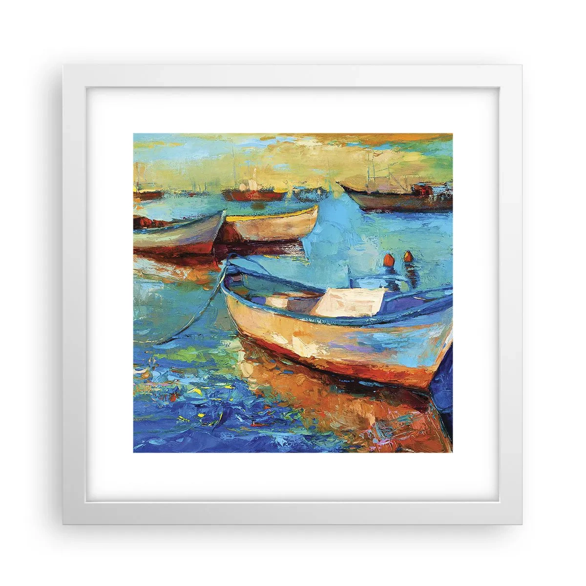 Poster în ramă albă - Într-un golf de aur - 30x30 cm