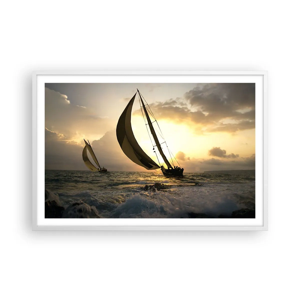 Poster în ramă albă - Vânt în jos și în sus - 91x61 cm