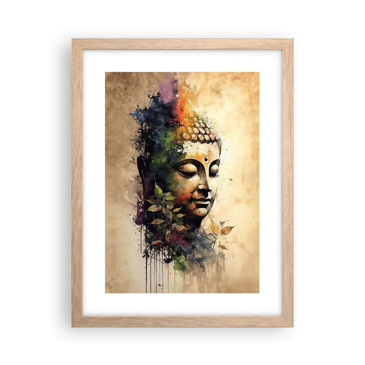 Poster în ramă de stejar deschis - Namaste! - 30x40 cm