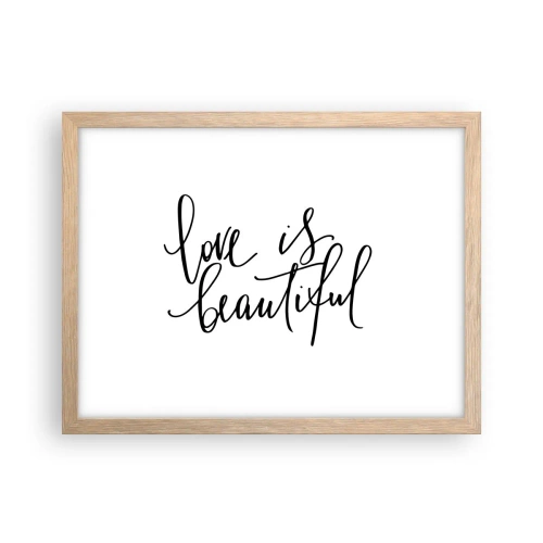 Poster în ramă de stejar deschis - Citiți și repetați - 40x30 cm