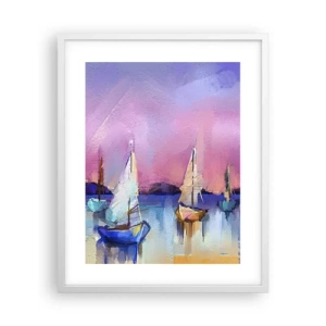 Poster în ramă albă - Direcția: ape largi - 40x50 cm