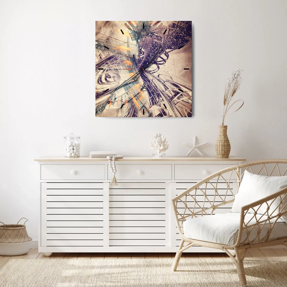 Ceas de perete - Ceas pe sticlă - În marea grabă - 30x30 cm