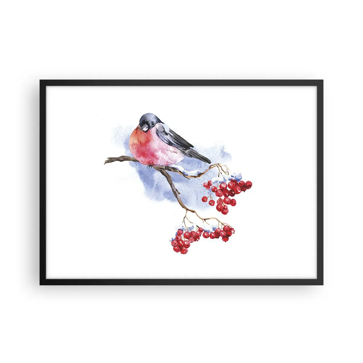 Poster în ramă neagră - Iarna în culori - 70x50 cm