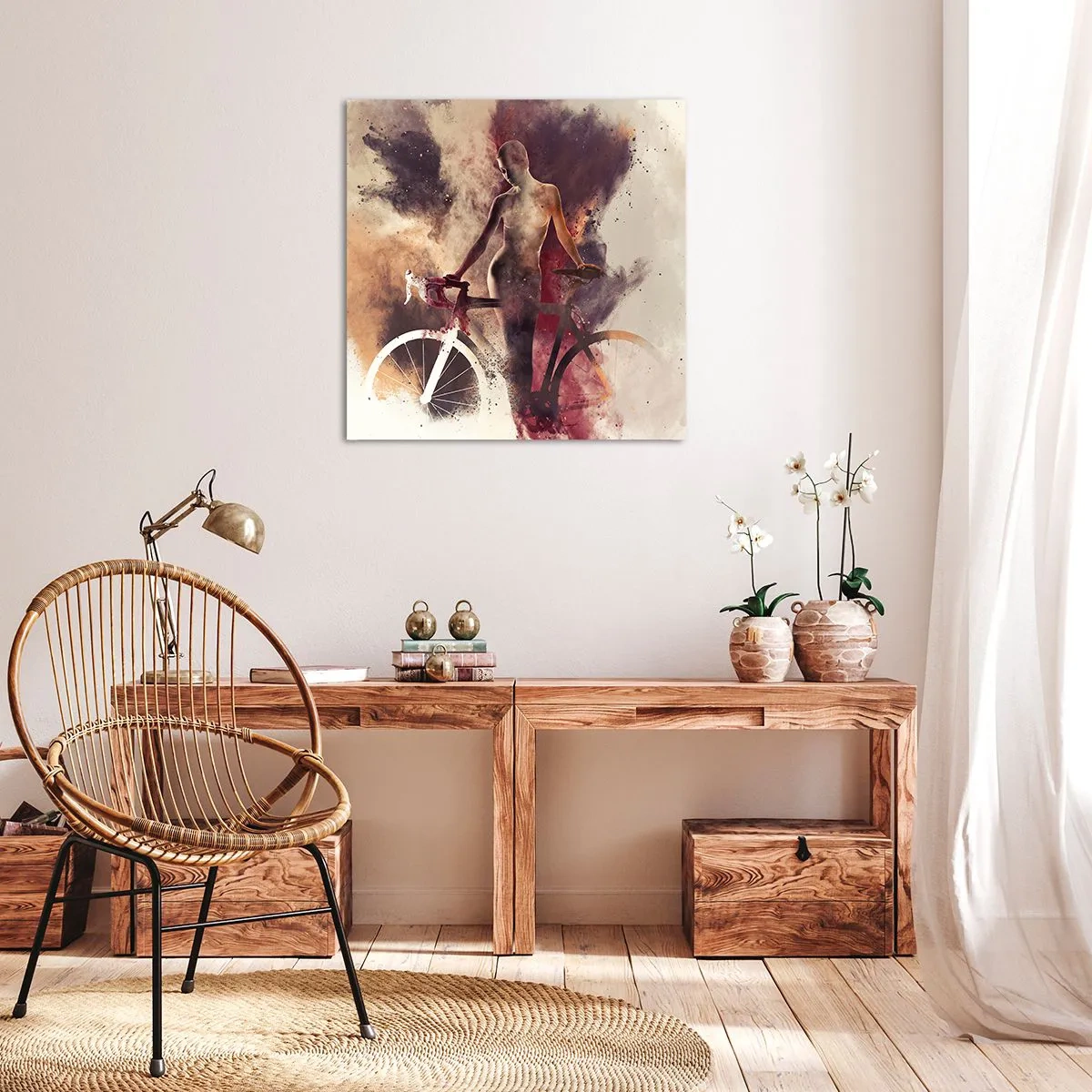 Tablou pe pânză - În forme de marmură sufletul ciclist - 60x60 cm