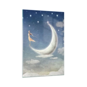 Tablou pe sticlă - Provocatoare în albastru - 70x100 cm