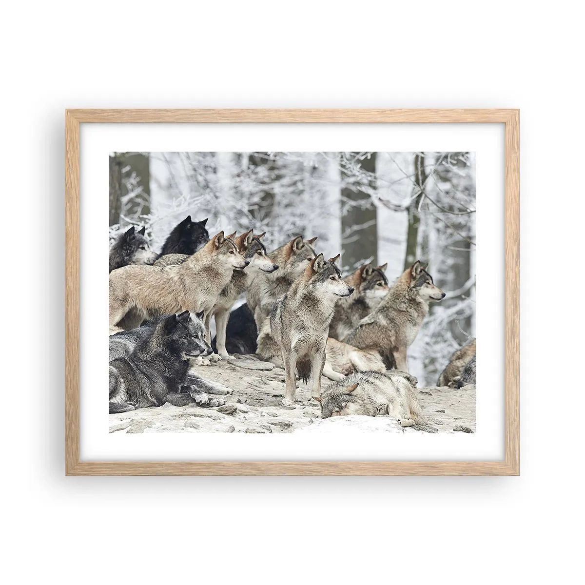 Poster în ramă de stejar deschis - Familie și prieteni - 50x40 cm