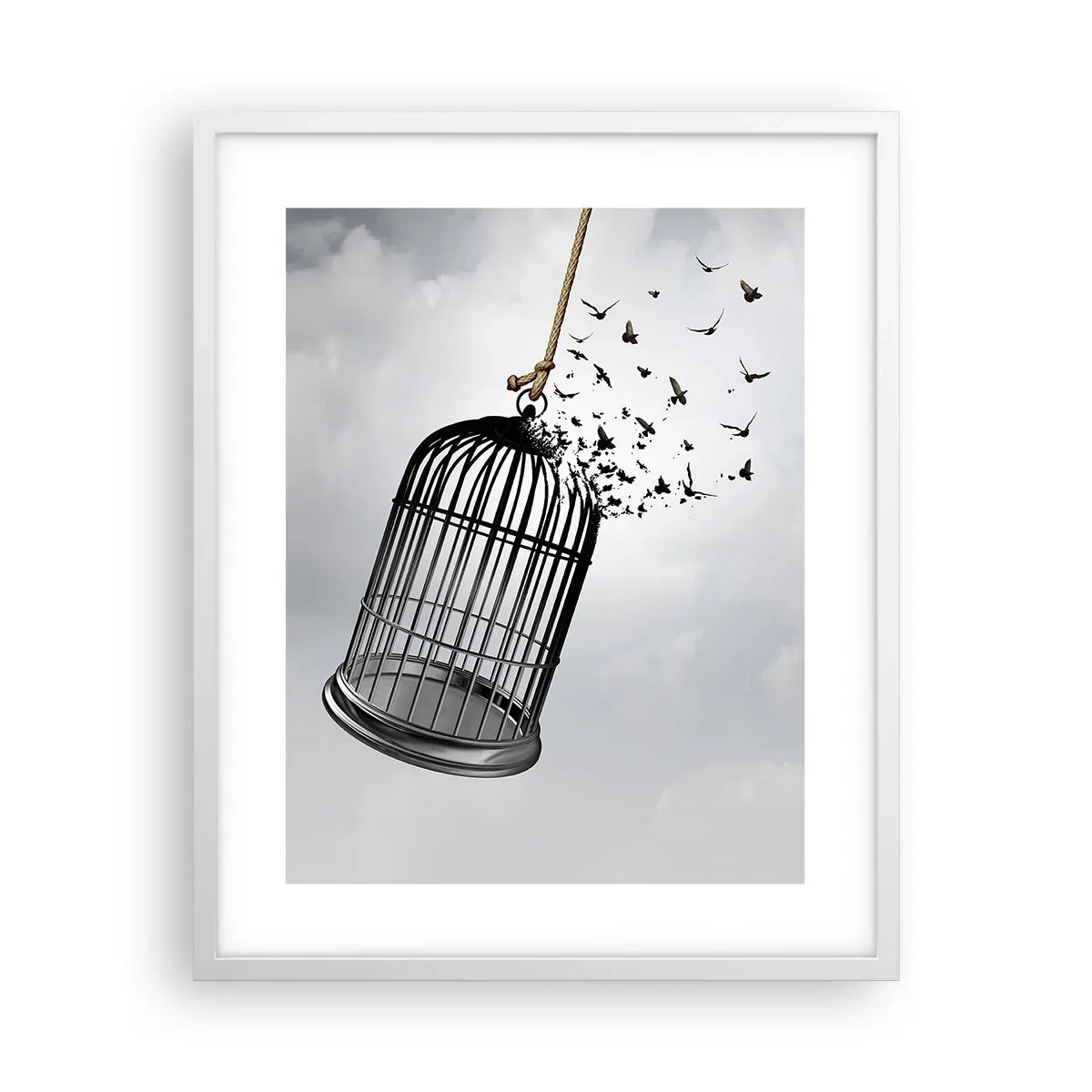 Poster în ramă albă - Credință...Speranță...Libertate! - 40x50 cm