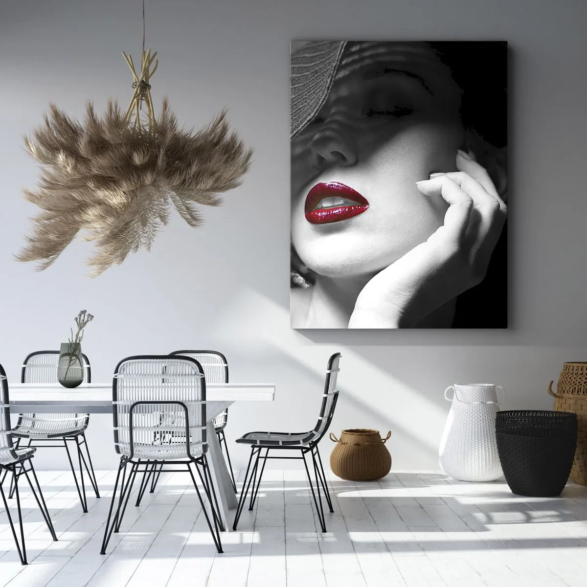 Tablou pe pânză - Studiu în stacojiu - 50x70 cm