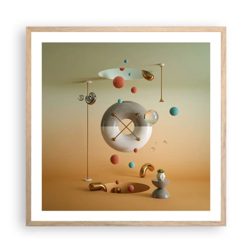 Poster în ramă de stejar deschis - Orice se poate întâmpla - 60x60 cm