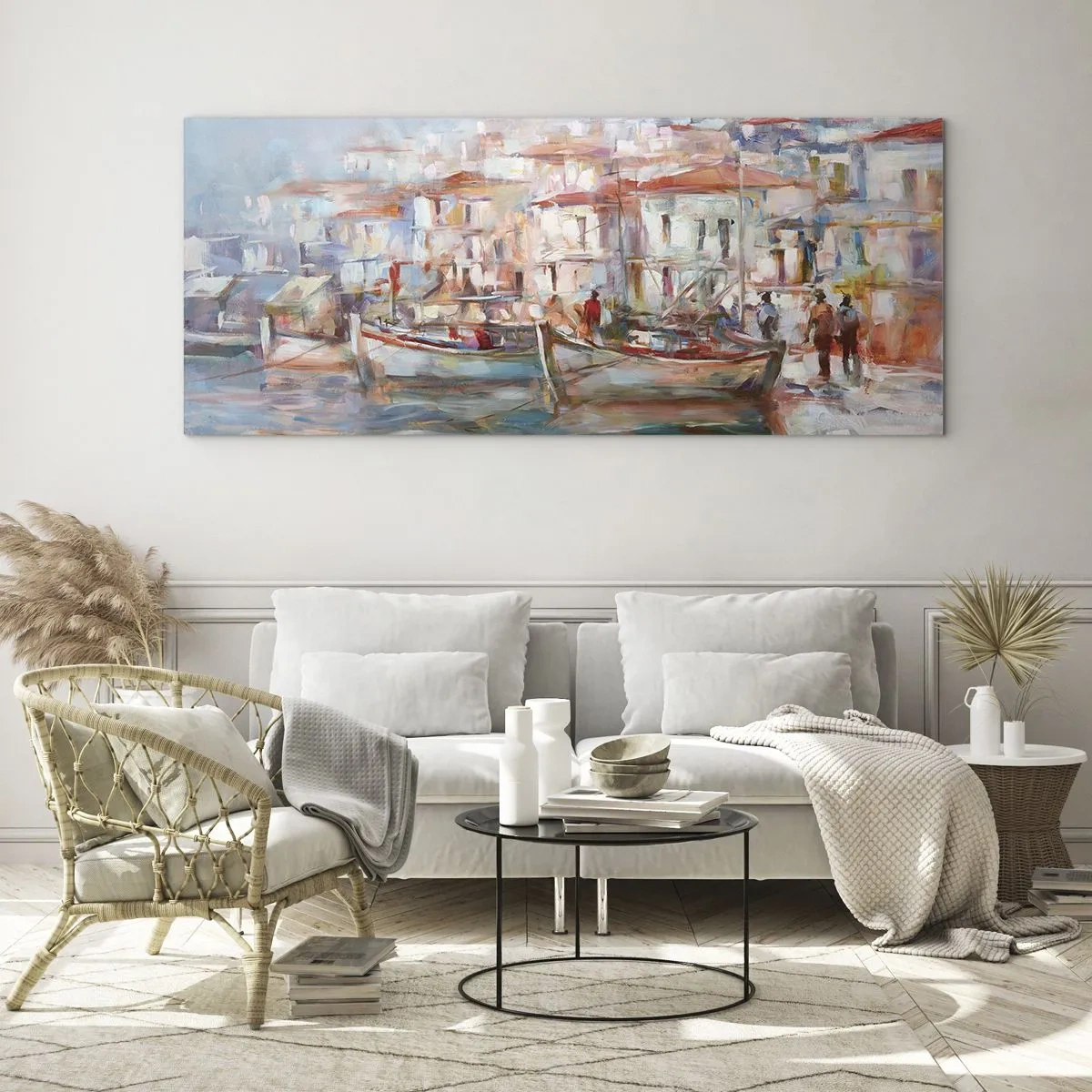 Tablou pe sticlă - Vacanță pastelată - 120x50 cm