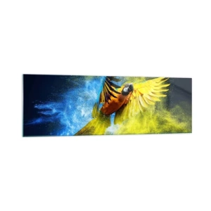 Tablou pe sticlă - În praful albastru-auriu - 160x50 cm