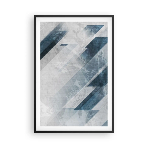 Poster în ramă neagră - Compoziția spațială - mișcarea griului - 61x91 cm
