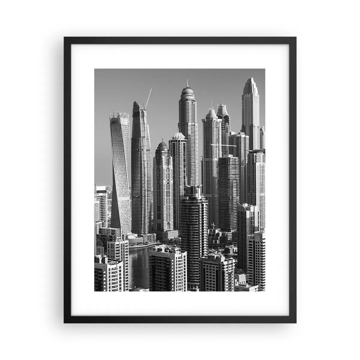 Poster în ramă neagră - Orașul de deasupra deșertului - 40x50 cm