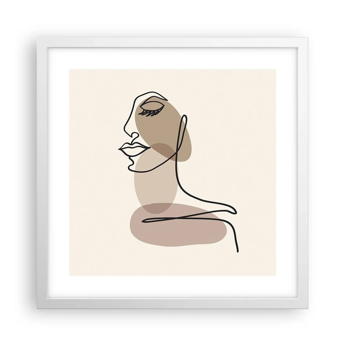 Poster în ramă albă - Ascultându-se pe sine - 40x40 cm