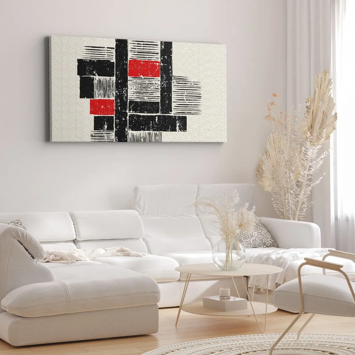 Tablou pe pânză - Roșu și negru - 120x50 cm