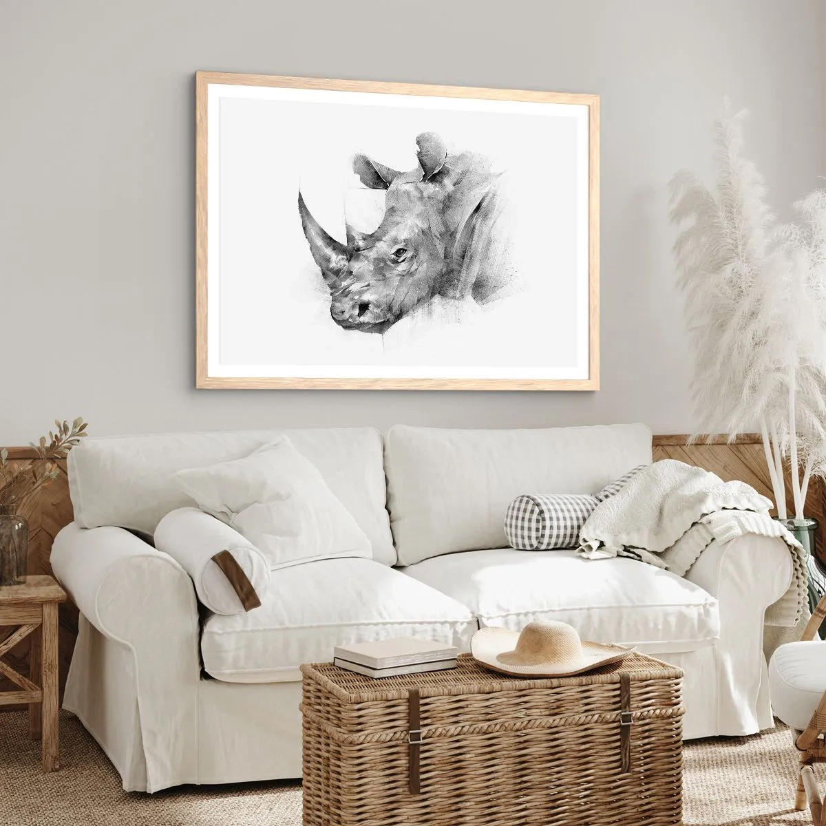 Poster în ramă de stejar deschis - Portret african - 70x50 cm