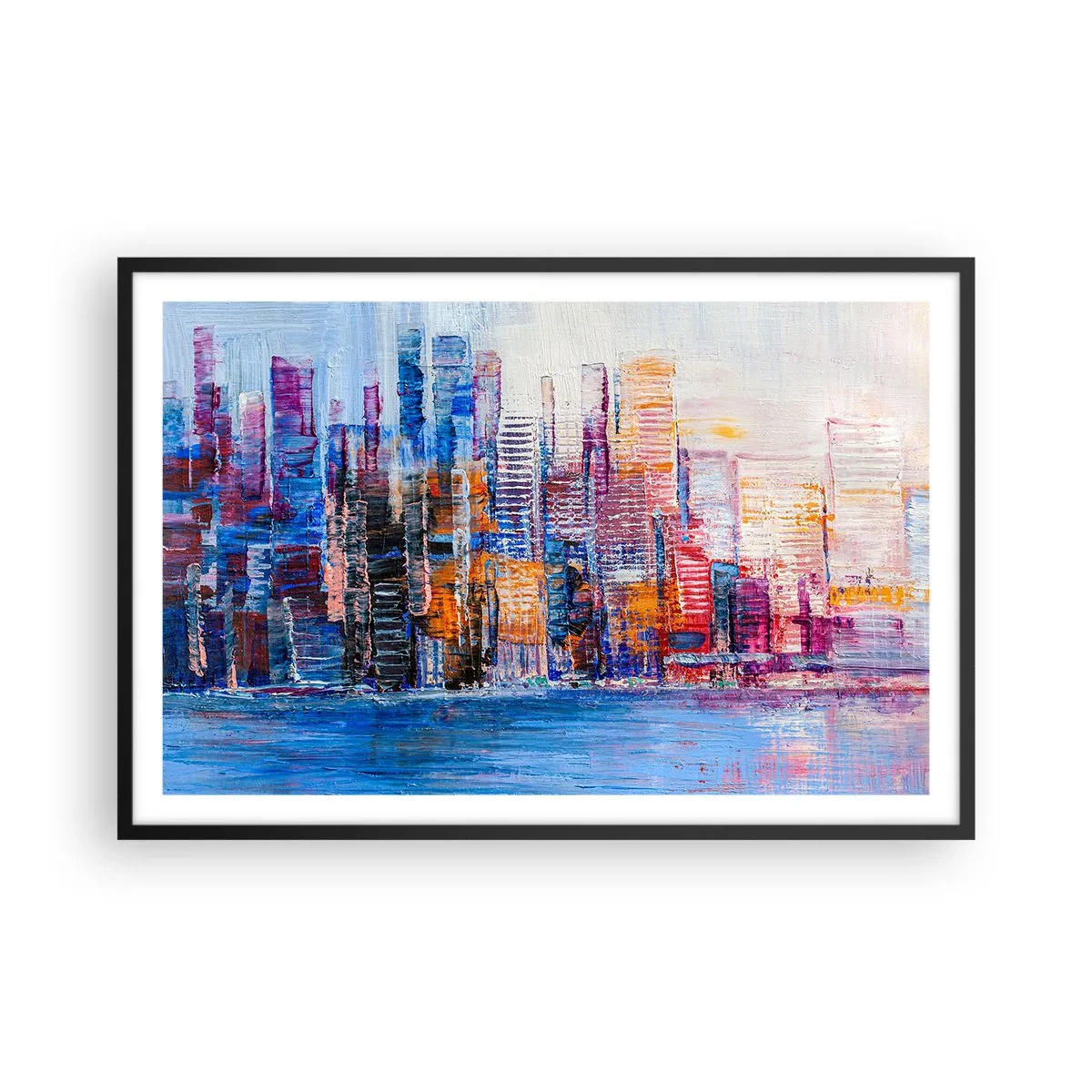 Poster în ramă neagră - O metropolă veselă - 91x61 cm