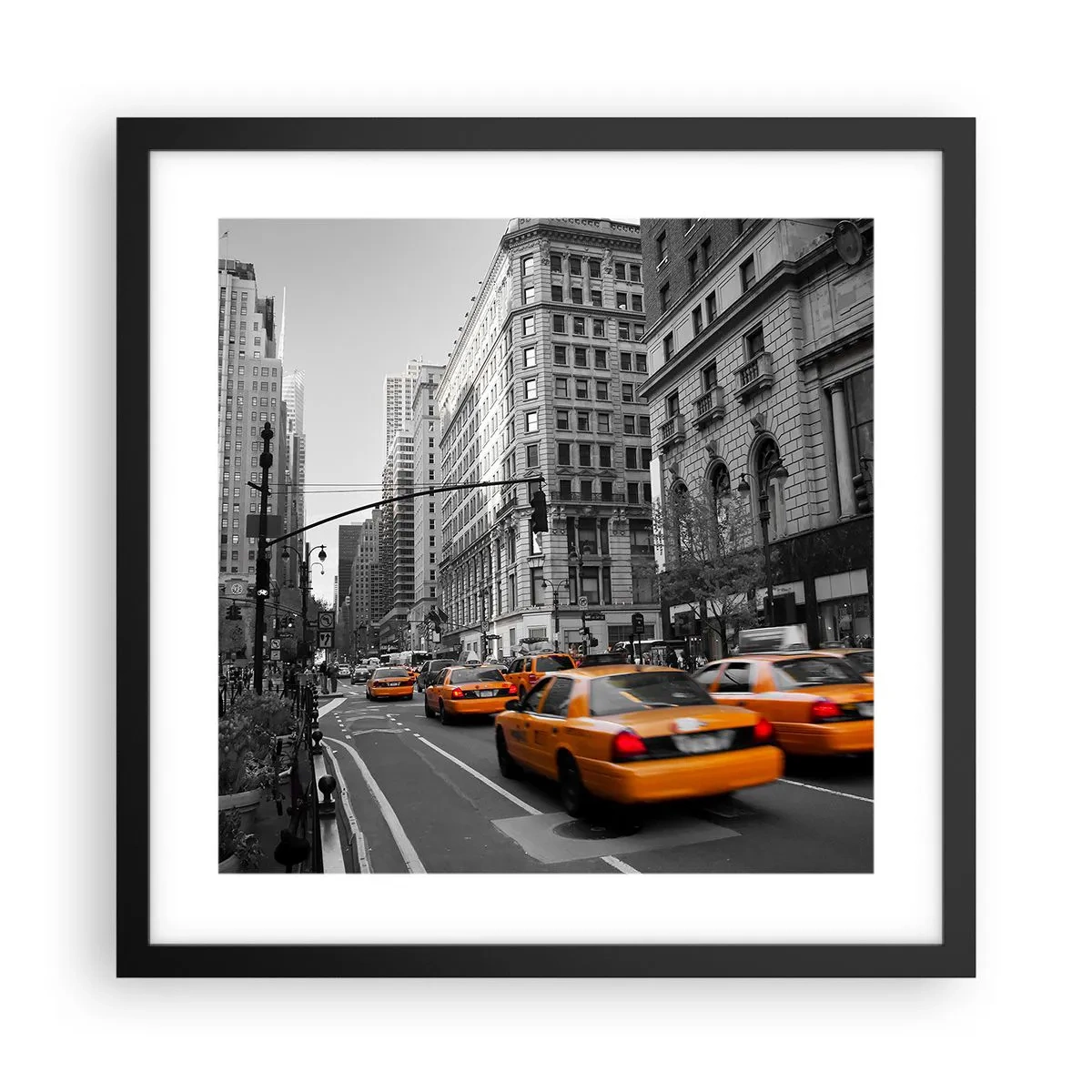 Poster în ramă neagră - Soarele marelui oraș - 40x40 cm
