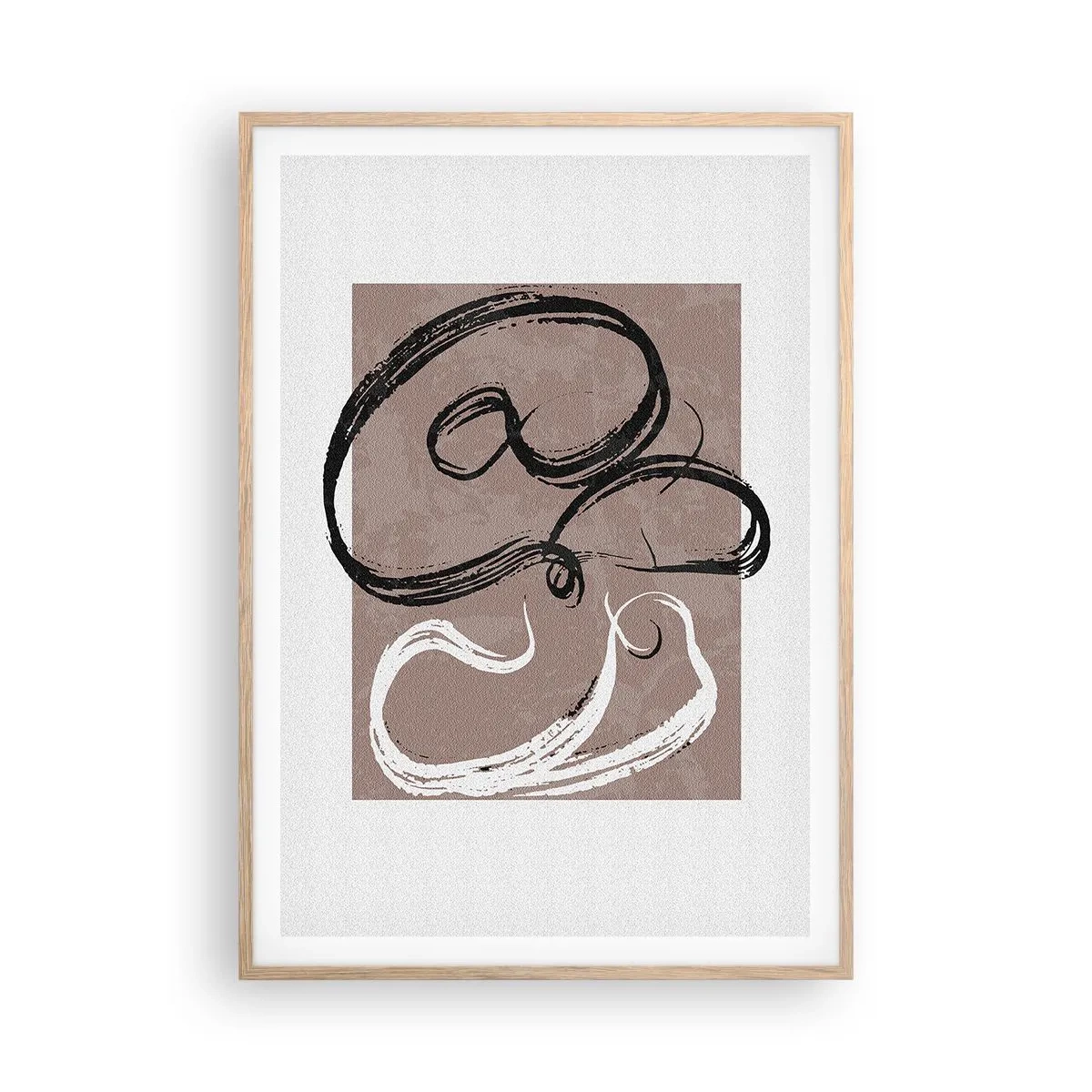 Poster în ramă de stejar deschis - Compoziția - căutarea plenitudinii - 70x100 cm