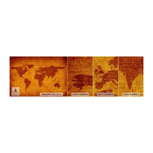 Mostră tapet Premium Sand - Invitație la o călătorie - Hărțile lumii, Continente, Călătorii - 100x30 cm