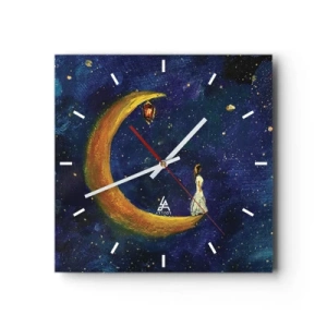 Ceas de perete - Ceas pe sticlă - Chemarea lumii - 30x30 cm