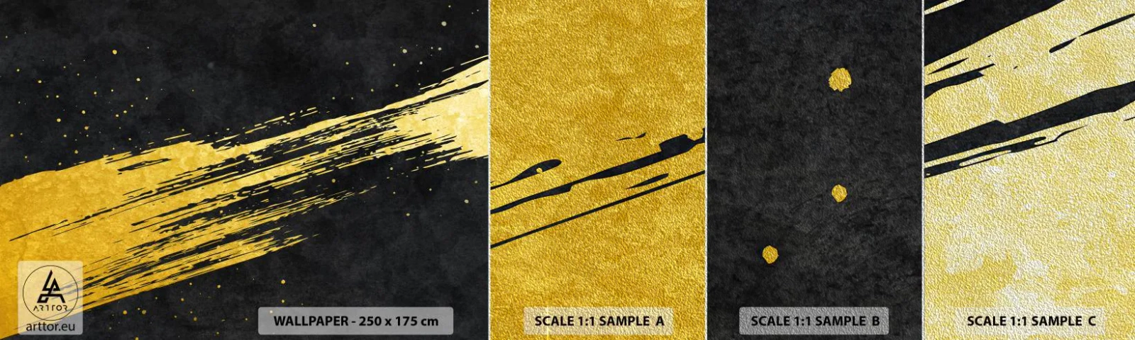 Mostră tapet Premium Sand - Salt în hiperspațiu - Art Deco, Elegant, Întuneric - 100x30 cm